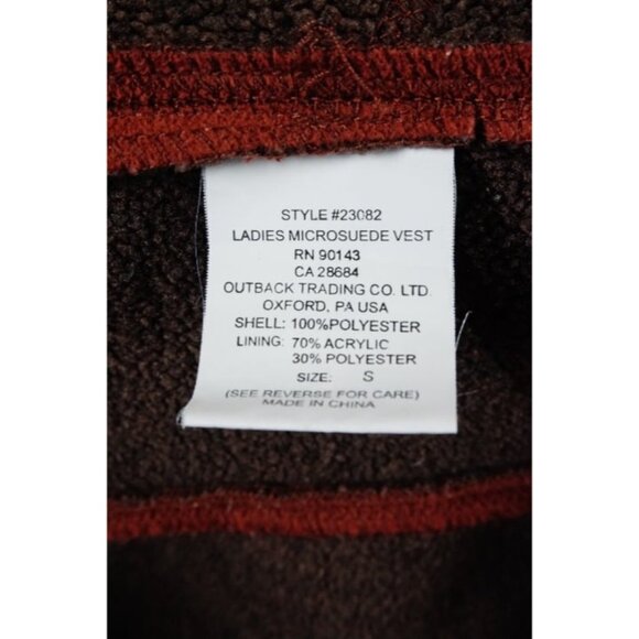 Outback Trading Company Faux Suede Fleece Lined Front Zip Vest Women’s Size S - Picture 8 of 9
